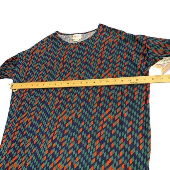 NWT LuLaRoe Irma Tunic Shirt Top Size S Multicolor Geometric Square Pattern - Picture 6 of 7